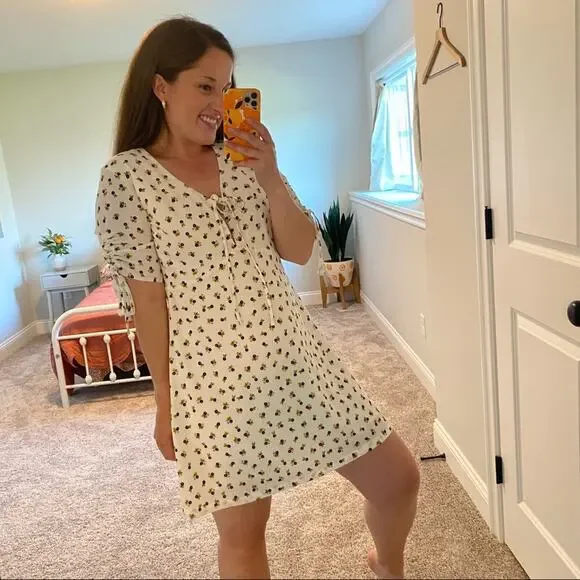 NWT ESSENTIEL ANTWERP White Ditsy Floral Sexy Mini Dress 38 M - Picture 10 of 16